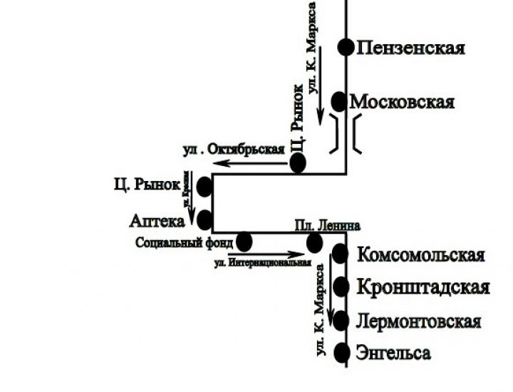 В Тамбове автобус № 36 будет объезжать Центральный рынок по Красной