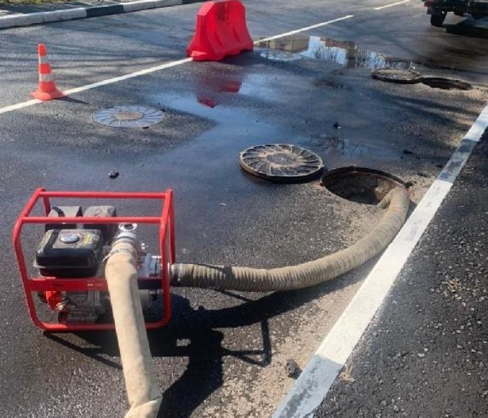 Улицу Куйбышева в Тамбове залило горячей водой